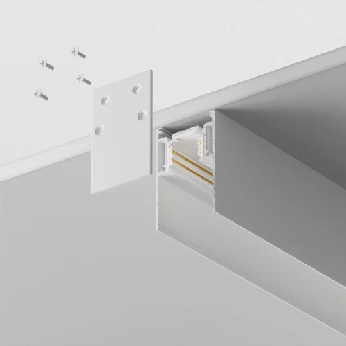 Шинопровод трек накладной 1м Magnetic track system Gravity TRX010-411W Maytoni белый в стиле хай-тек современный для светильников серии Magnetic track system Gravity шинопровод подвесной накладной gravity магнитная магнитный фото 3