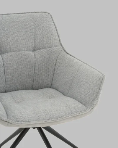 Кресло вращающееся Кимберли рогожка/замша серый УТ000041750 Stool Group, серый/рогожка замша, ножки/металл/чёрный, размеры - *****мм фото 7