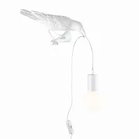 Бра с выключателем в розетку Gavi SLE115301-01 Evoluce без плафона 1 лампа, основание белое в стиле модерн птички