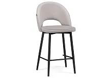 Полубарный стул Клэйн MR -28 / черный 532412 Woodville, серый/велюр, ножки/металл/чёрный, размеры - ****500*550