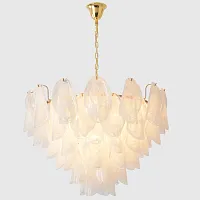 Люстра подвесная EMILIA SP12 GOLD Crystal Lux белая на 12 ламп, основание золотое в стиле классический 