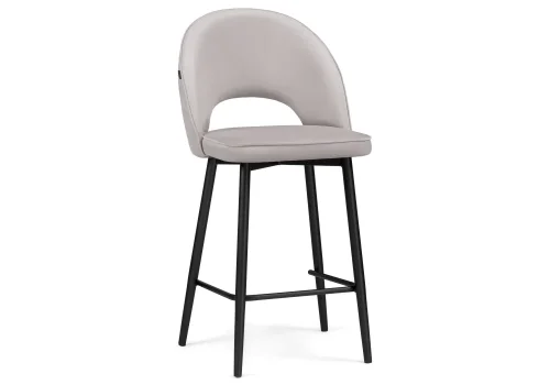 Полубарный стул Клэйн MR -28 / черный 532412 Woodville, серый/велюр, ножки/металл/чёрный, размеры - ****500*550