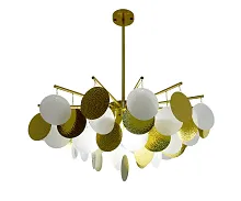 Люстра потолочная Альвия 07685-8,20 Kink Light белая на 8 ламп, основание бронзовое в стиле современный молекула шар