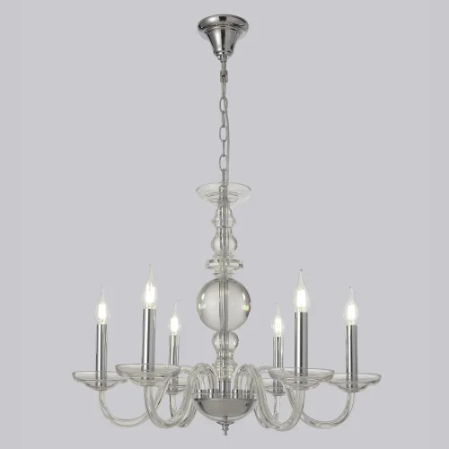 Люстра подвесная ARABESQUE SP6 CHROME Crystal Lux без плафона на 6 ламп, основание хром в стиле классический фото 6