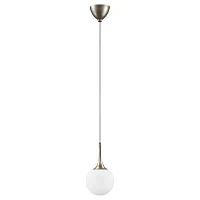 Светильник подвесной Globo 813013 Lightstar белый 1 лампа, основание бежевое золотое в стиле арт-деко шар