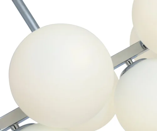 Люстра потолочная Сида 07508-10,02 Kink Light белая на 10 ламп, основание хром в стиле современный молекула шар фото 2
