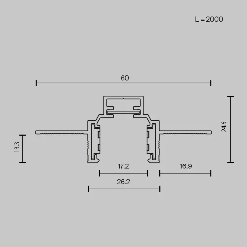 Шинопровод 2м низкопрофильный встраиваемый Magnetic track system Exility TRXM034-422W Maytoni белый в стиле хай-тек современный для светильников серии Magnetic track system Exility встраиваемый шинопровод exility тонкая магнитная фото 3