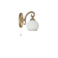 Бра с выключателем A 8400/1  Reccagni Angelo белый 1 лампа, основание античное бронза в стиле классический 
