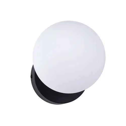 Бра LED Floriana 8194/06 AP-5 Divinare белый на 1 лампу, основание чёрное в стиле современный шар