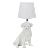 Настольная лампа Banari OML-16314-01 Omnilux белая 1 лампа, основание белое керамика в стиле современный собака