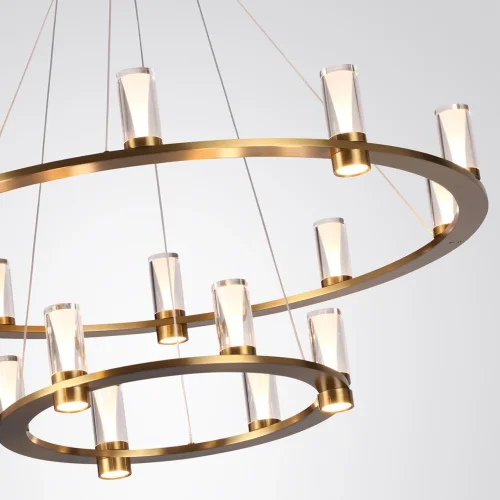 Люстра подвесная Defance 7144/110L Odeon Light прозрачная на 16 ламп, основание бронзовое в стиле классический современный кольца фото 5