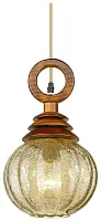 Светильник подвесной 545-706-01 Velante янтарный бежевый 1 лампа, основание коричневое в стиле кантри шар