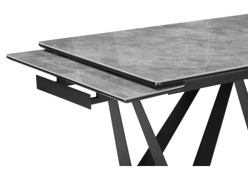 Керамический стол Марвин 160(220)х90х76 серый глняец / черный 571394 Woodville столешница серая из керамика фото 3