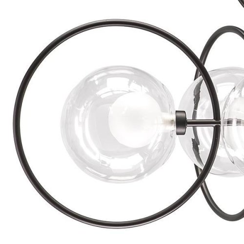 Люстра подвесная Alfa 745077 Lightstar прозрачная чёрная на 7 ламп, основание чёрное в стиле современный шар фото 5