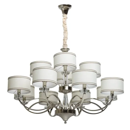 Люстра подвесная Палермо 386015012 Chiaro белая на 12 ламп, основание хром серое в стиле классический современный арт-деко 