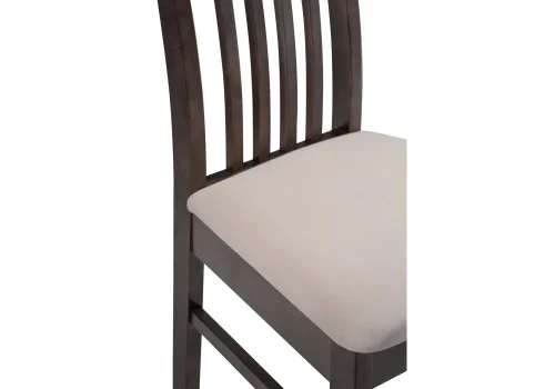 Деревянный стул Рейнир бежевый / орех 528939 Woodville, бежевый/велюр, ножки/массив березы дерево/орех, размеры - ****450*500 фото 6