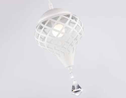Светильник подвесной TR8441 Ambrella light белый 1 лампа, основание белое в стиле восточный кантри прованс  фото 5