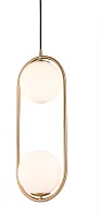 Светильник подвесной 0776PL-2GD Milosh Tendence белый на 2 лампы, основание золотое в стиле современный  Светильник подвесной 0776PL-2GD Milosh Tendence белый на 2 лампы, основание золотое в стиле современный