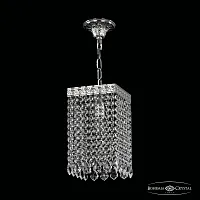 Светильник подвесной 19202/15IV Ni Leafs Bohemia Ivele Crystal прозрачный 1 лампа, основание никель в стиле классический leafs