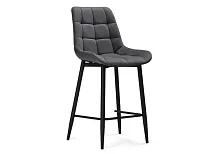 Полубарный стул Алст К темно-серый / черный 502126 Woodville, серый/велюр, ножки/металл/чёрный, размеры - ****500*560