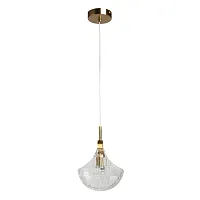 Светильник подвесной Конти 488010501 DeMarkt прозрачный 1 лампа, основание бронзовое в стиле современный 