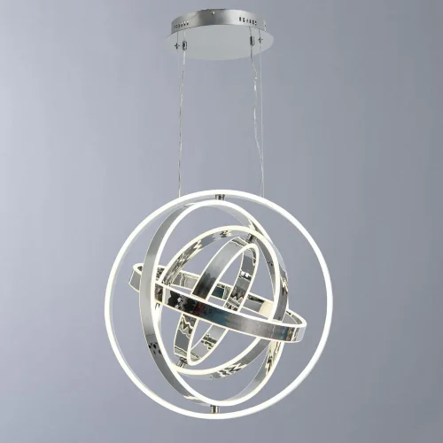 Люстра подвесная LED Mirror 1612/02 SP-1 Divinare хром на 1 лампа, основание хром в стиле модерн кольца фото 4
