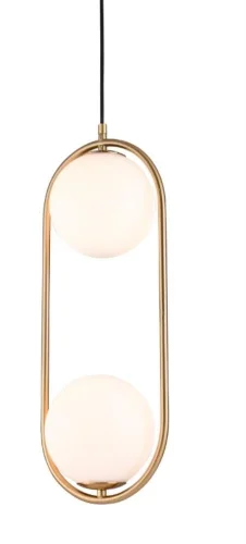 Светильник подвесной 0776PL-2GD Milosh Tendence белый на 2 лампы, основание золотое в стиле современный 