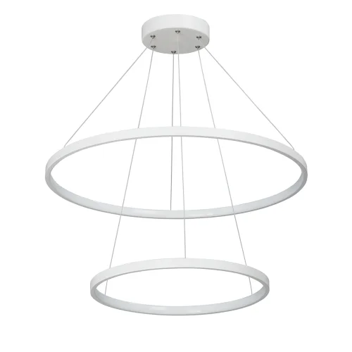 Светильник подвесной LED V4614-0/2S Vitaluce без плафона 1 лампа, основание белое в стиле хай-тек кольца