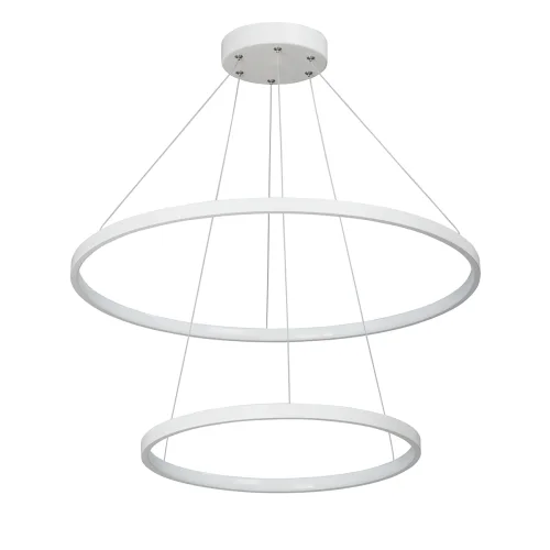 Светильник подвесной LED V4614-0/2S Vitaluce без плафона на 1 лампу, основание белое в стиле хай-тек кольца