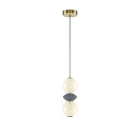 Светильник подвесной LED Brosche MOD362PL-L10GR3K Maytoni белый на 1 лампу, основание латунь в стиле современный арт-деко шар