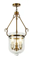 Светильник подвесной Leo LDP 6116-3 MD Lumina Deco прозрачный 3 лампы, основание бронзовое в стиле кантри классика 