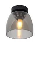 Светильник потолочный Tyler 30164/01/30 Lucide прозрачный серый 1 лампа, основание чёрное в стиле современный 