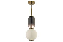 Светильник подвесной LED Canelli L 1.P1 W Arti Lampadari серый белый 1 лампа, основание золотое в стиле модерн 