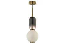 Светильник подвесной LED Canelli L 1.P1 W Arti Lampadari белый серый 1 лампа, основание золотое в стиле современный 