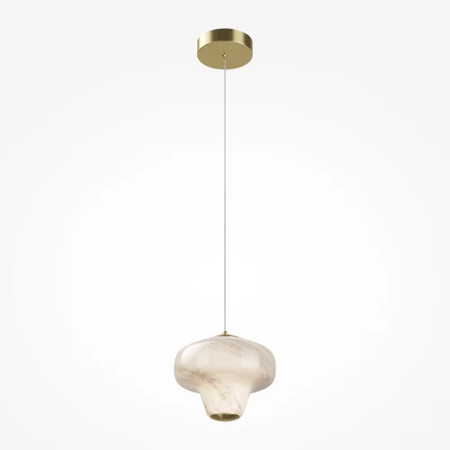 Светильник подвесной LED Sirocco MOD359PL-L6BS3K Maytoni белый на 1 лампу, основание латунь в стиле современный фото 6