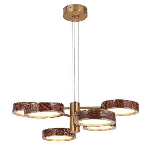 Люстра подвесная LED Riviera 5450/99LB Odeon Light белая на 1 лампу, основание латунь в стиле классический современный фото 3 Люстра подвесная LED Riviera 5450/99LB Odeon Light белая на 1 лампу, основание латунь в стиле классический современный фото 3