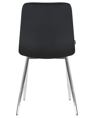 Стул обеденный 7094-LML ALEX, цвет сиденья черный велюр (V108-77), цвет основания хромированная сталь Dobrin, чёрный/велюр, ножки/металл/хром, размеры - ****440*540 фото 5