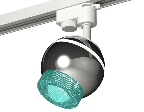 Трековый светильник XT1104004 Ambrella light голубой серебряный для шинопроводов серии Track System белый