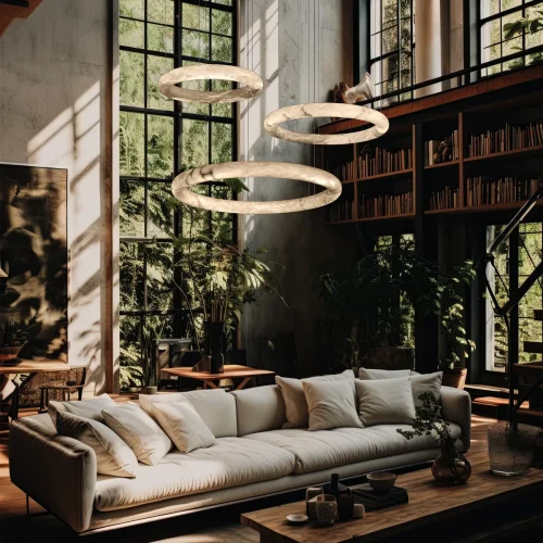 Светильник подвесной LED Oslo 10407/800 LOFT IT белый на 1 лампу, основание бронзовое в стиле современный кольца фото 10