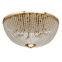 Люстра потолочная хрустальная Бриз 111012815 MW-Light прозрачная на 15 ламп, основание золотое в стиле классический 
