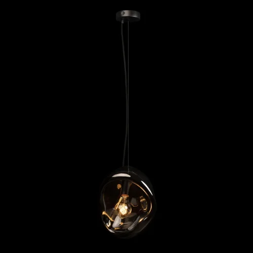 Светильник подвесной Gallo 10293 Smoke LOFT IT серый 1 лампа, основание чёрное в стиле арт-деко  фото 2