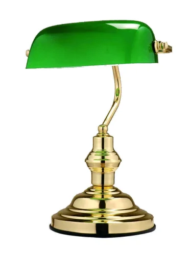 Настольная лампа  Antique 2491 Globo зелёная 1 лампа, основание бронзовое металл в стиле 10080 классический 