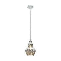 Светильник подвесной Eustoma MOD238-PL-01-B Maytoni прозрачный серый на 1 лампу, основание хром в стиле современный 