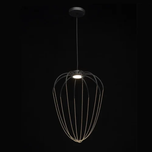 Светильник подвесной LED Стелла 412010501 DeMarkt золотой на 1 лампу, основание чёрное в стиле классический хай-тек фото 2