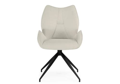 Стул на металлокаркасе Miranda 360 крутящийся beige / black 15847 Woodville, бежевый/кашемир, ножки/металл/чёрный, размеры - ****540*610 фото 2