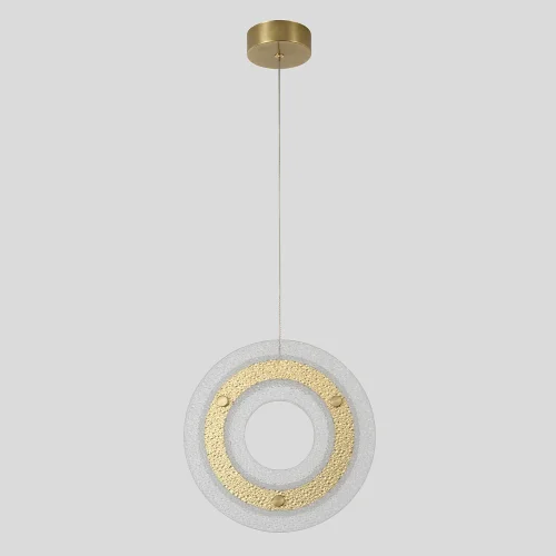 Светильник подвесной LED DIEGO SP25W LED BRASS Crystal Lux белый прозрачный на 1 лампу, основание латунь в стиле современный фото 5