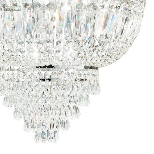 Люстра подвесная хрустальная DUBAI SP10 CROMO Ideal Lux прозрачная на 10 ламп, основание хром в стиле классический  фото 2
