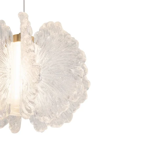 Светильник подвесной LED Flower FR5579PL-L8BS Freya прозрачный на 1 лампу, основание латунь в стиле современный фото 13