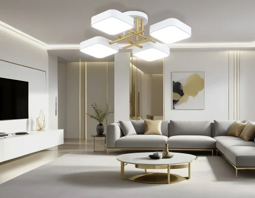Люстра потолочная LED FL516341 Ambrella light белая на 1 лампу, основание белое в стиле хай-тек фото 7