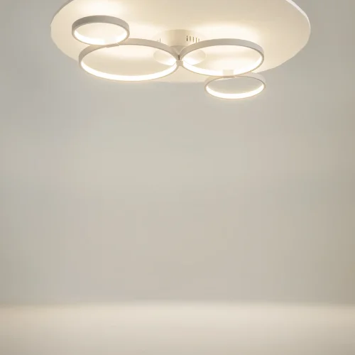 Светильник потолочный LED Olympia MOD448CL-L35WK Maytoni белый на 1 лампу, основание белое в стиле современный минимализм кольца фото 3